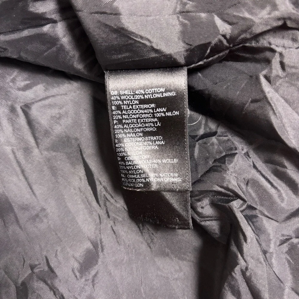North Face Mens Wool Hooded Parka‎ Jacket Large Dark Charcoal Gray Warm Winter